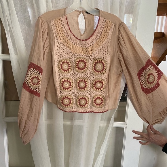 Zara Crochet Boho Top - Picture 1 of 4